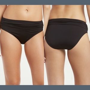 NEW Tommy Bahama Pearl High Waist Sash Front Bikini Bottoms Black‎ [SZ XS ]